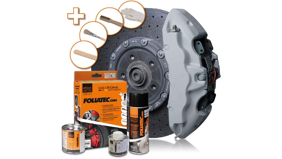 Foliatec+Set+peinture+%C3%A9triers+de+freins+-+circuit+gris+luisant+-+3+Components